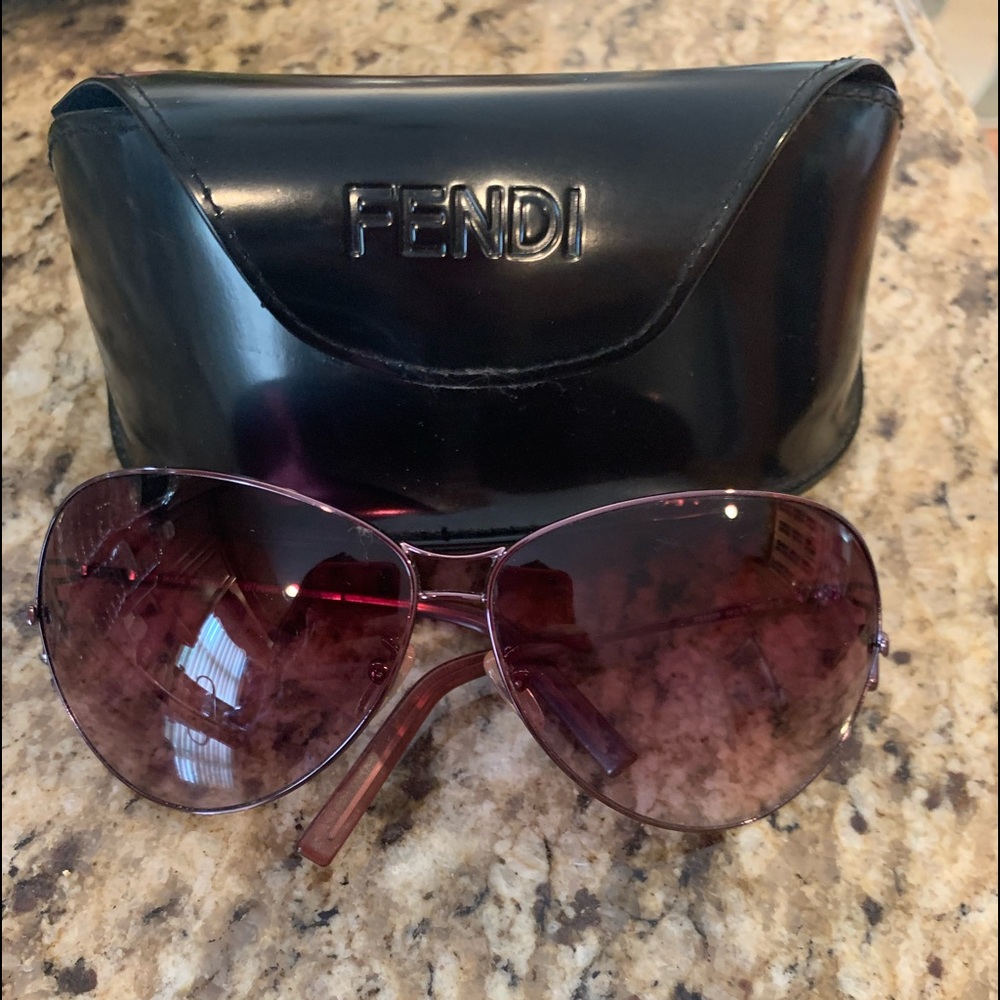 Fendi Dark Mauve Gradient Aviator Sunglasses - image 1